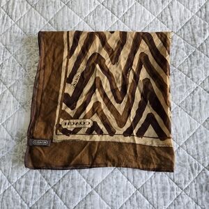 Coach Brown and Cream Chevron Scarf